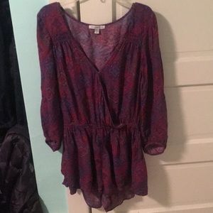 Boho print Purple Romper